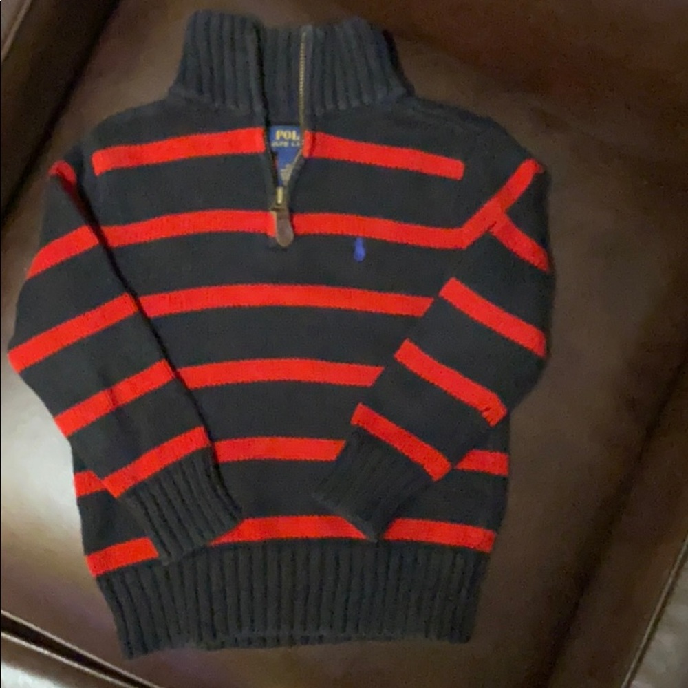 Ralph Lauren Black w/Red Stripes Sweater